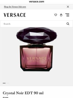 Versace Crystal Noir  Black Textured Logo Decorative Box 90ml   NEW NEVER USED